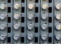 Electric meter used to track home power usage for calculating Bitcoin mining electricity costs